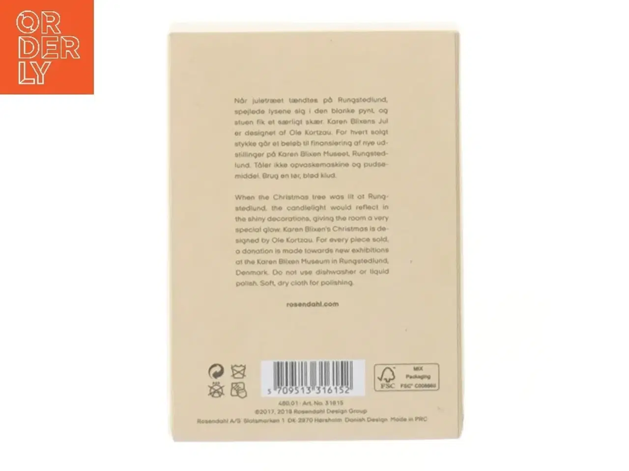 Billede 3 - Karen Blixens Jul dekoration fra Rosendahl (str. Ø 8 cm)