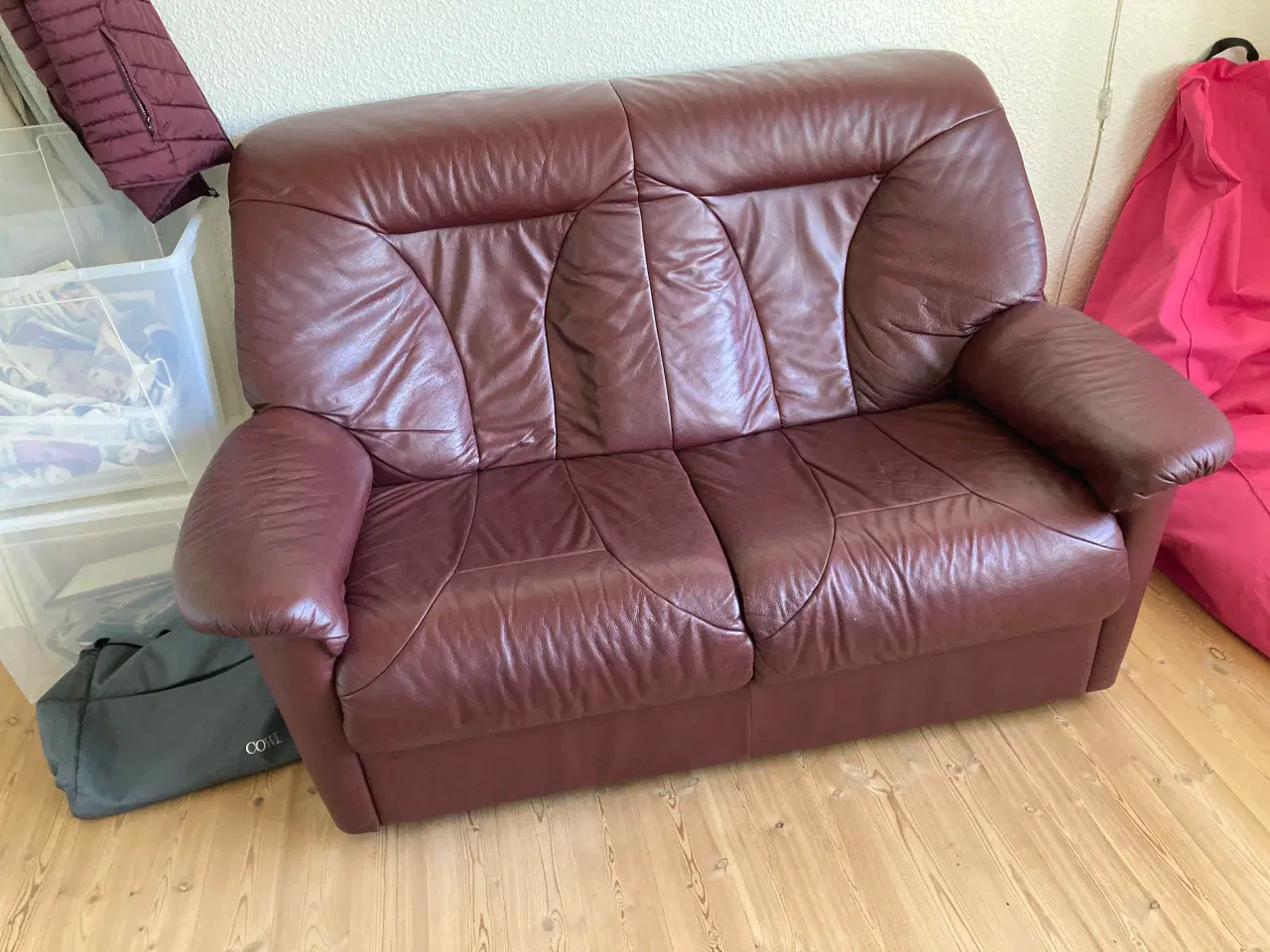 Billede 1 - 2 persons lædersofa