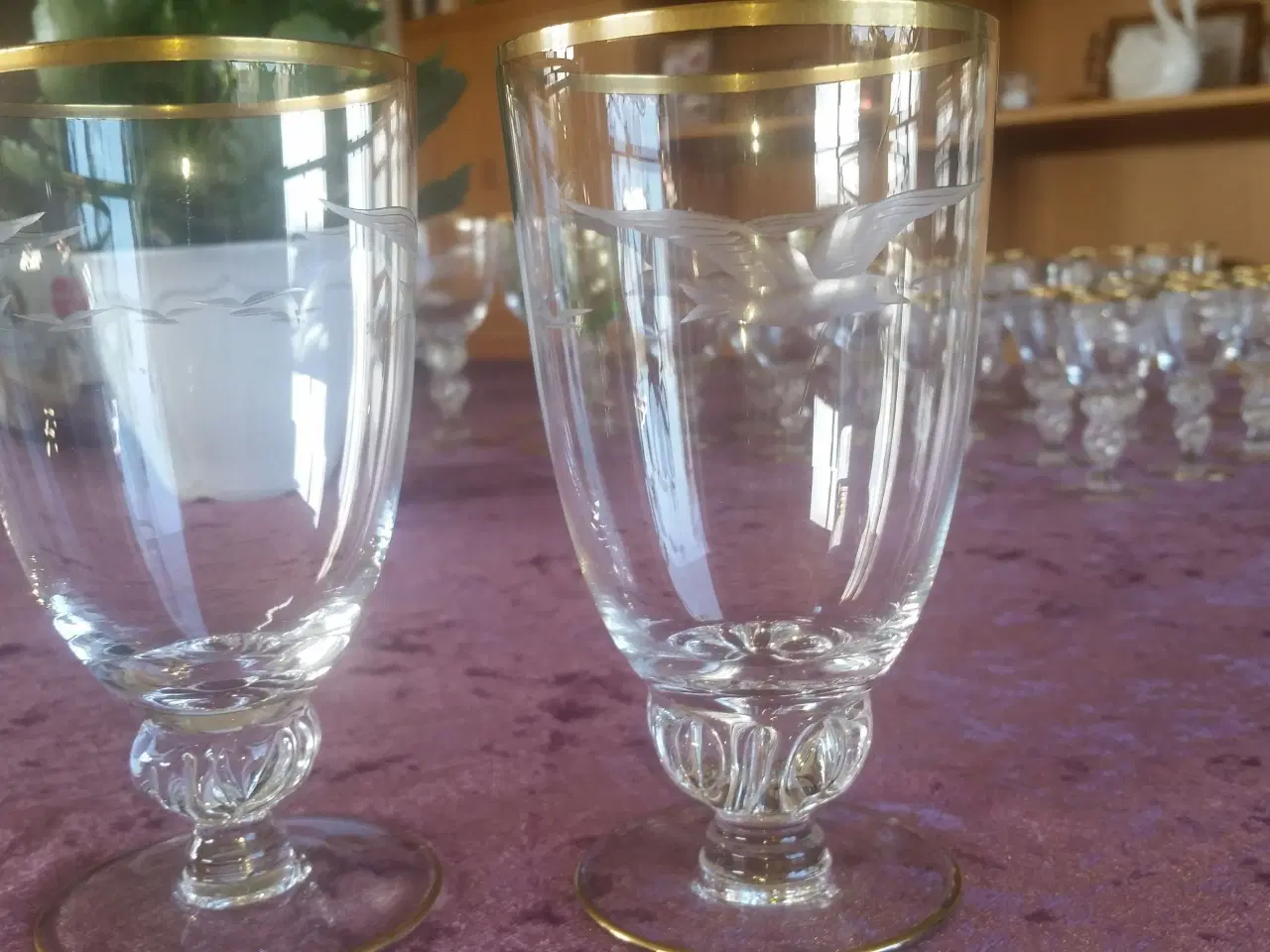 Billede 4 - Glas, Lyngby Glas, Mågestel, med guldkan