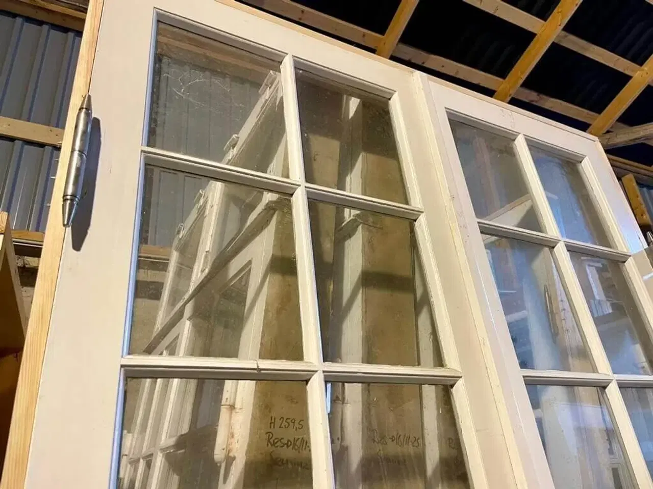 Billede 4 - Høj, dobbelt fransk dør m. ny karm