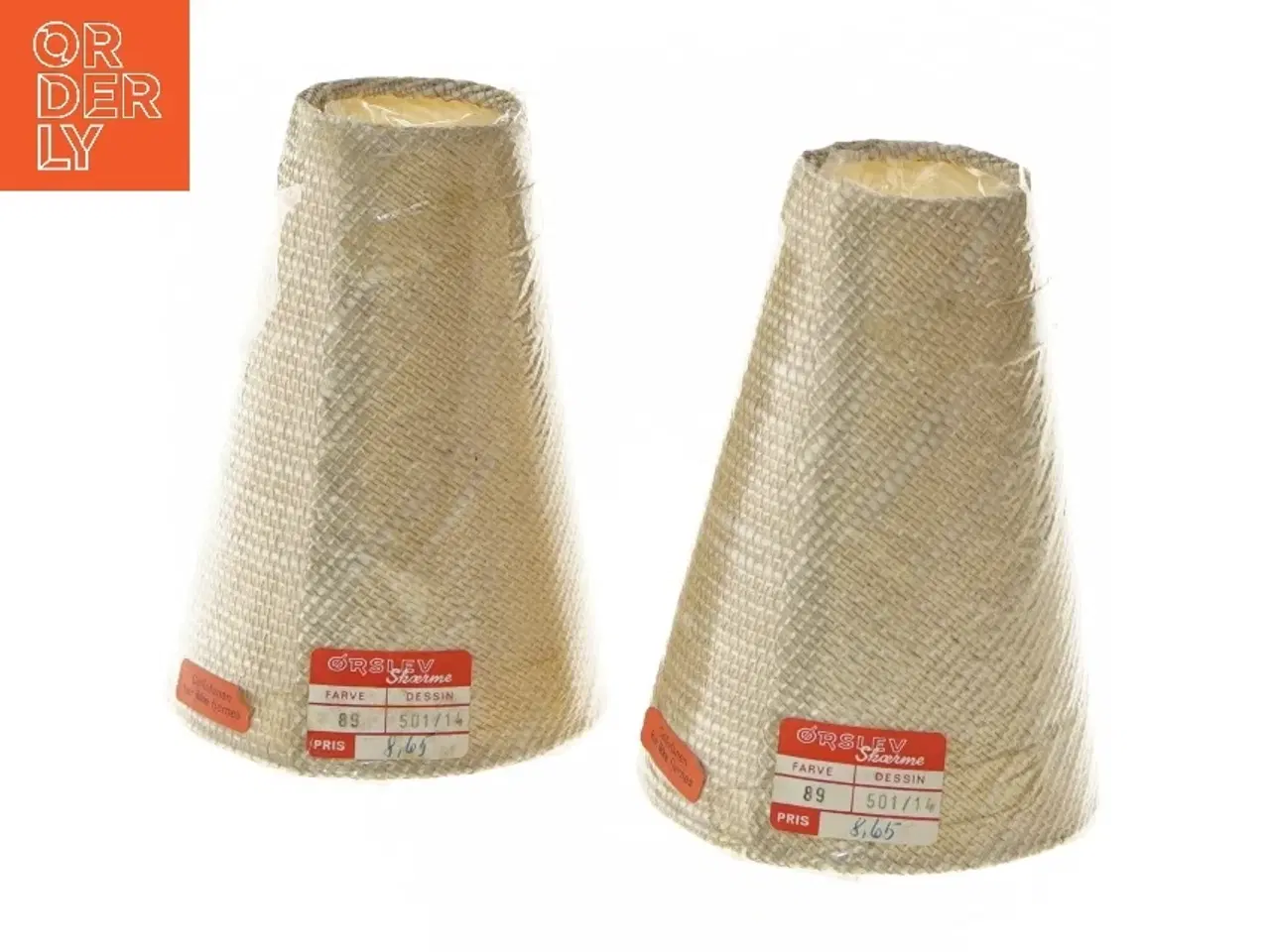 Billede 4 - Lampeskærme i flettet materiale fra Ørslev (str. 14 cm)