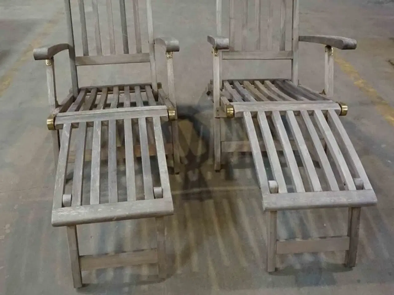 Billede 2 - 2 stk Gandia dækstole i teak (MOMSFRI)