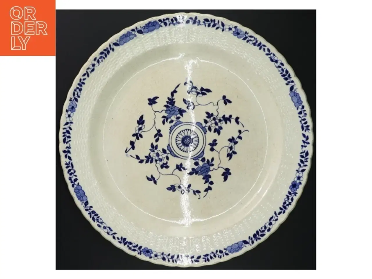 Billede 1 - Porcelænsfad med blåt blomstermønster (str. 35 cm)