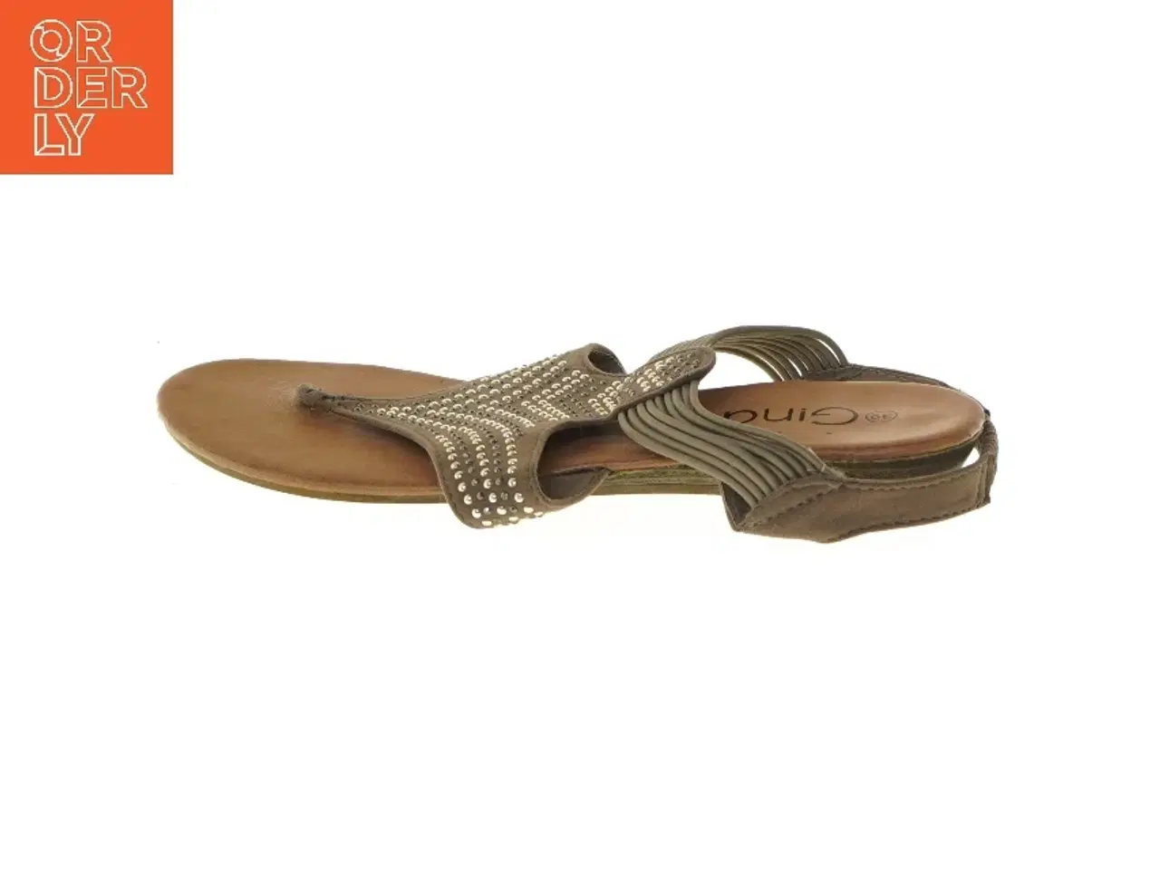 Billede 1 - Brune sandaler med sten fra Gina (str. 39 )