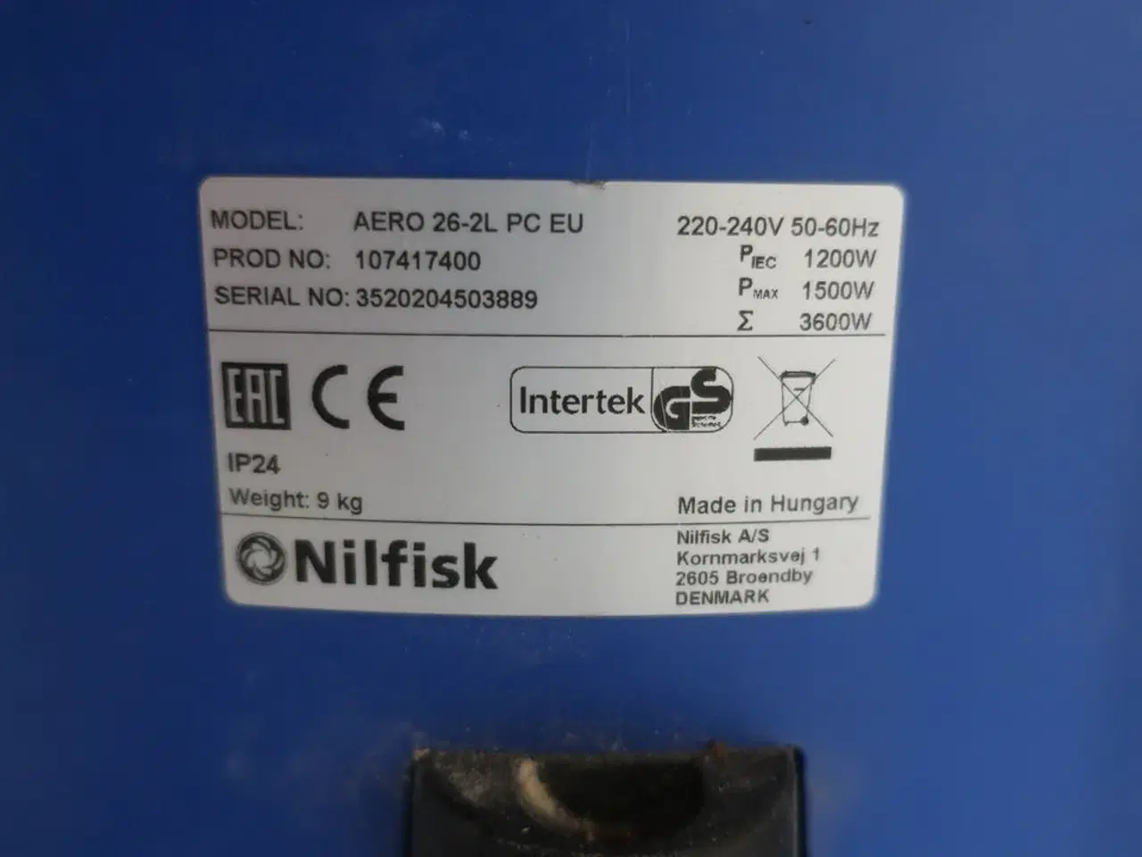 Billede 3 - Støvsuger NILFISK AERO 26-2L PC EU