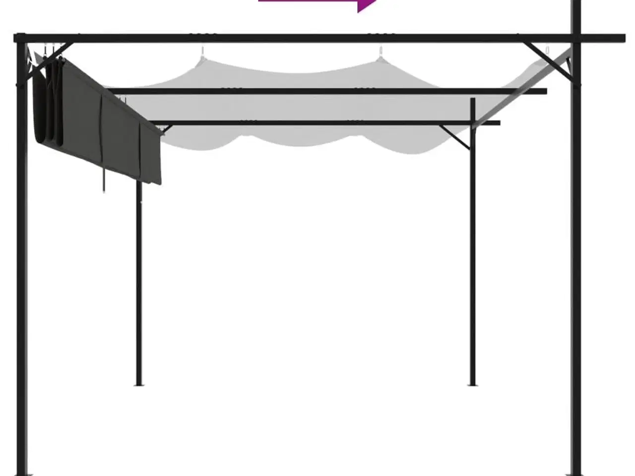 Billede 6 - Pergola med sammenrulleligt tag 295x292x230 cm antracitgrå