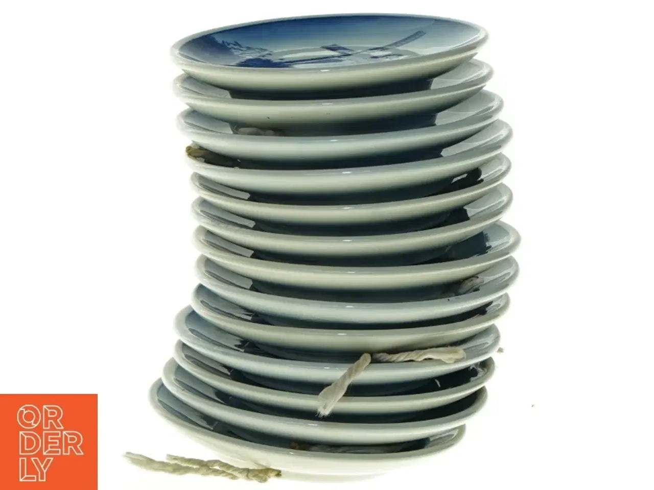 Billede 4 - ROYAL COPENHAGEN Blå og hvide keramikplatter (str. Ø 8 cm)
