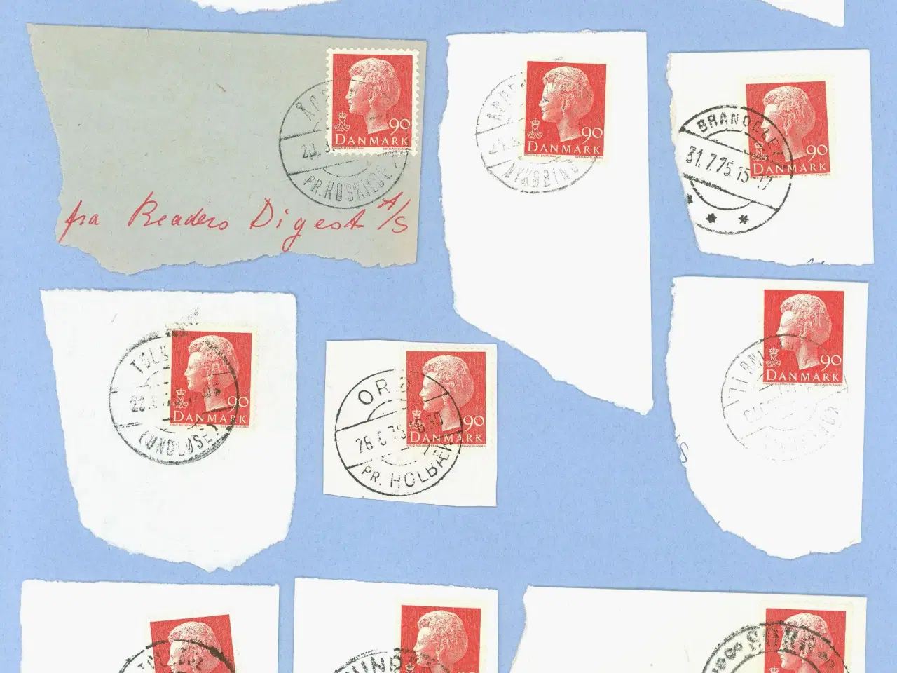 Billede 1 - Brotypestempler på brevstykker
