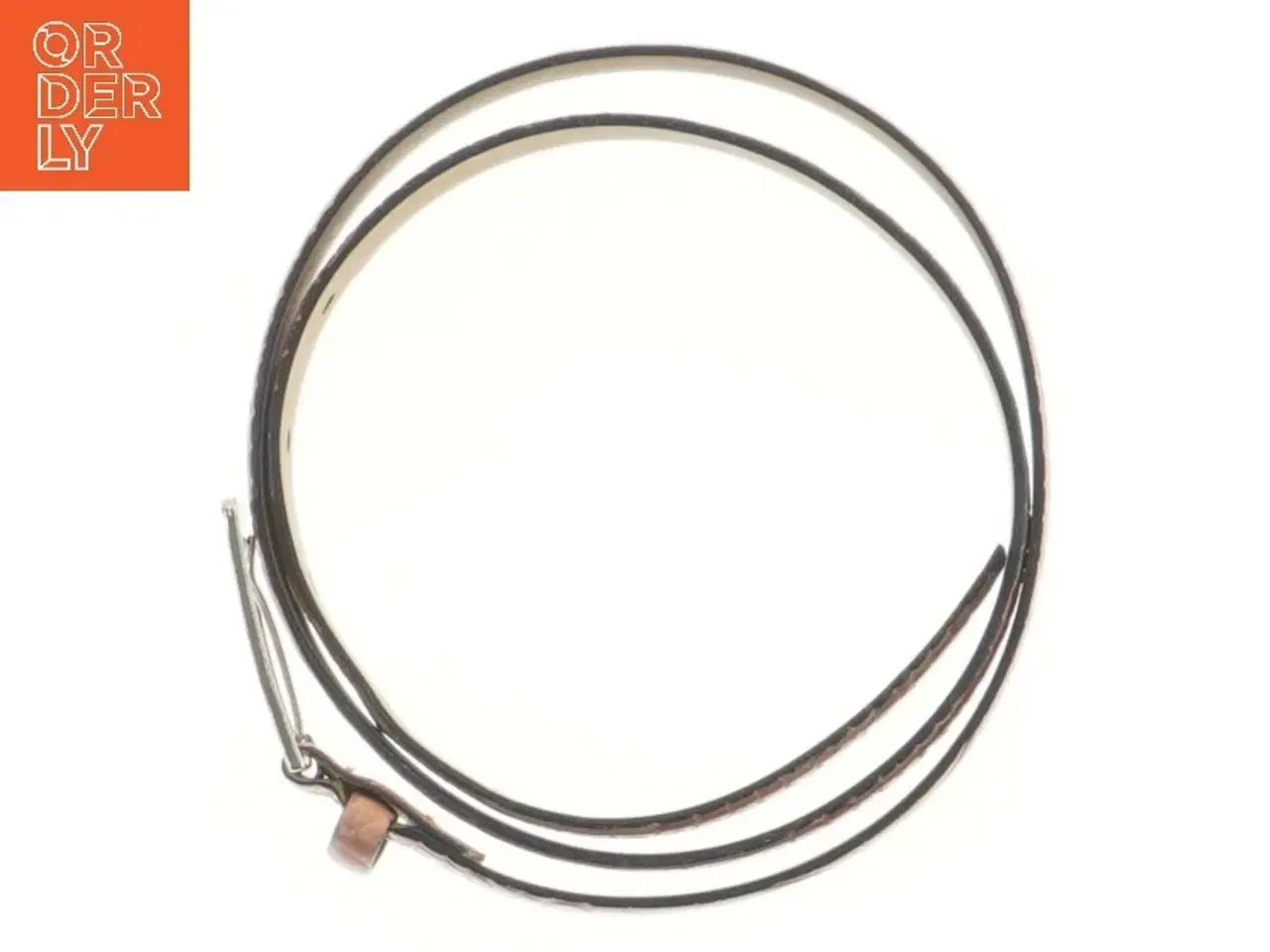 Billede 2 - Læderbælte med krokodilleskindmønster (str. 100 cm)