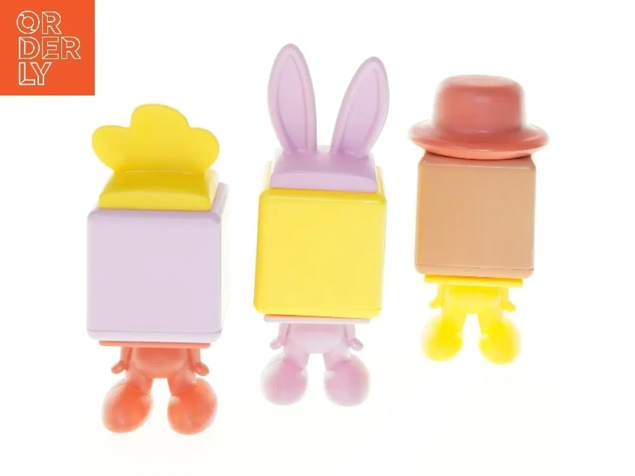 Billede 2 - Farverige plastfigurer med dyreansigter (str. 14 x 5 cm)