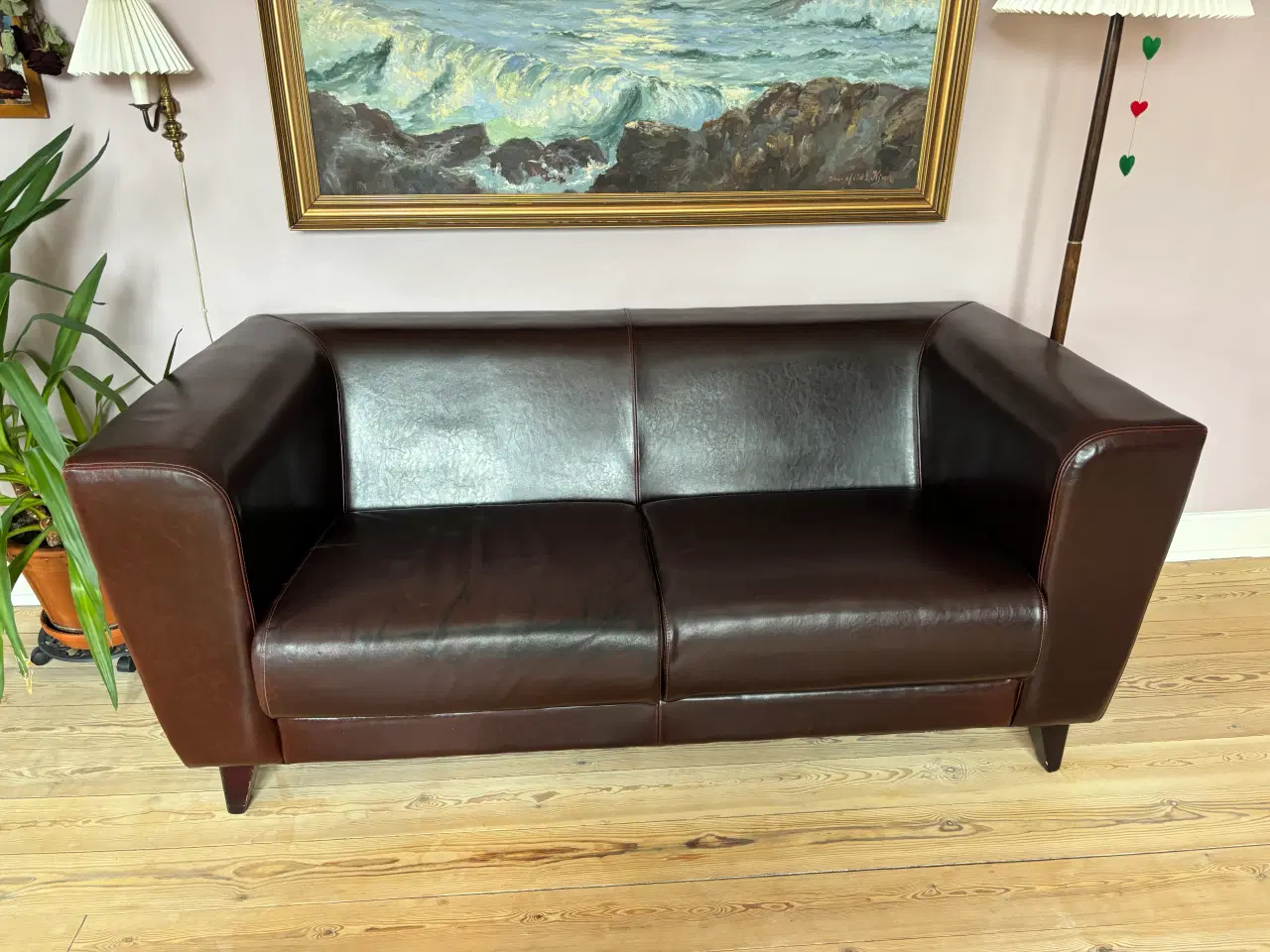 Billede 1 - Brun lædersofa