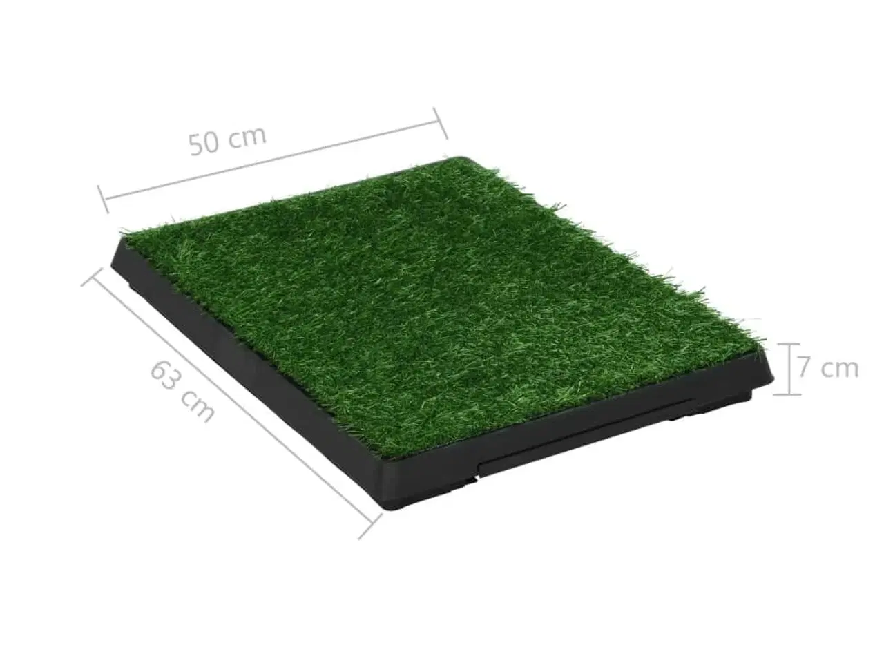 Billede 9 - Kæledyrstoilet med bakke og kunstgræs 63x50x7 cm grøn