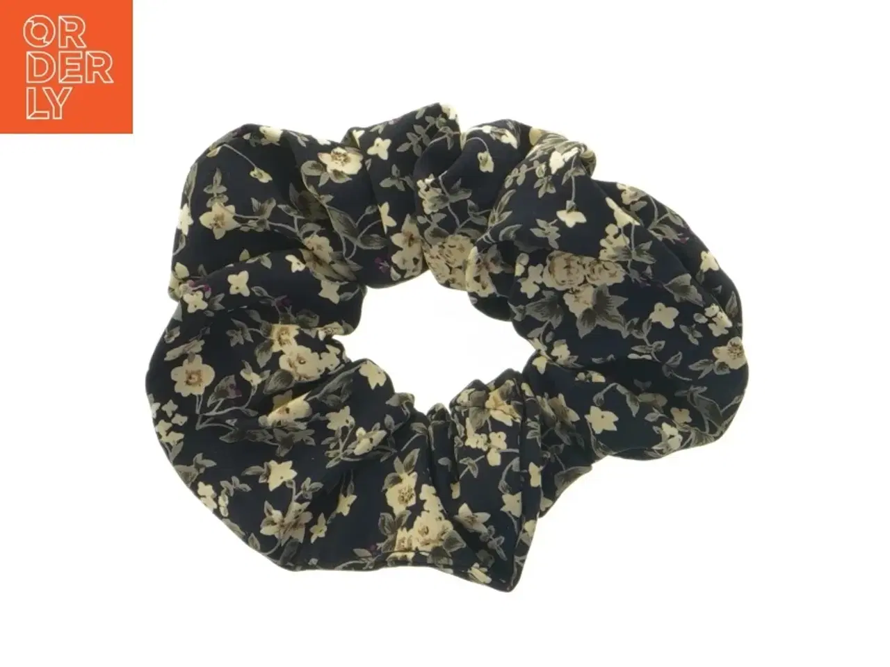 Billede 3 - Hår elastik med blomstermønster, scrunchie (str. Ø 11 cm)
