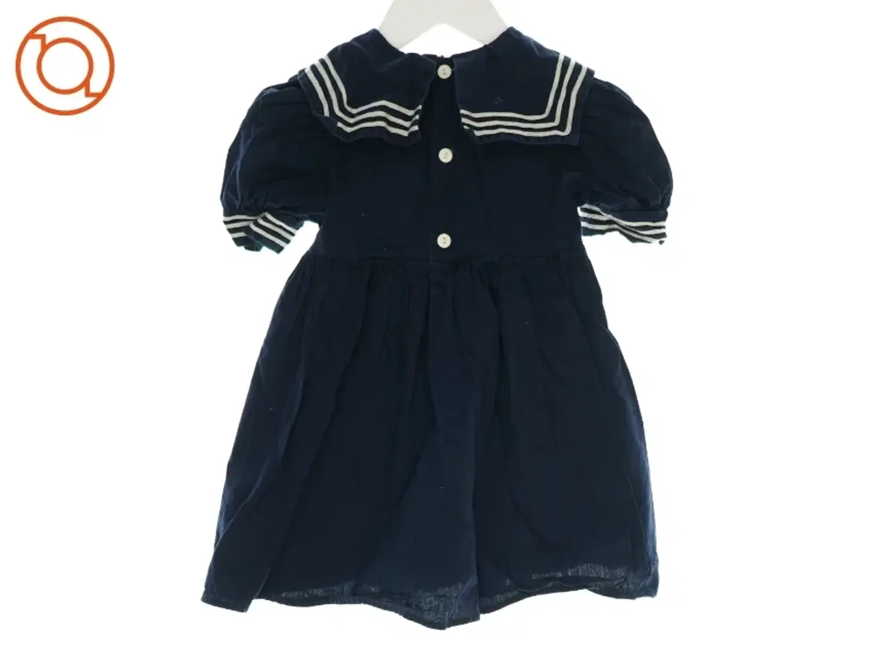 Billede 2 - Blå kjole med hvide striber (str. 86)