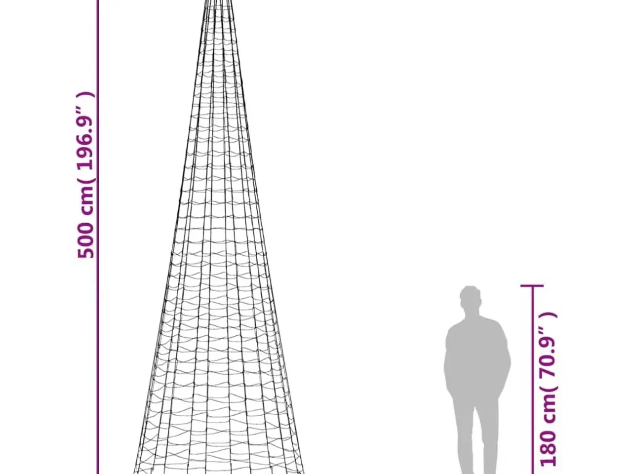 Billede 10 - Julelys til flagstang 1534 LED'er 500 cm varmt hvidt lys