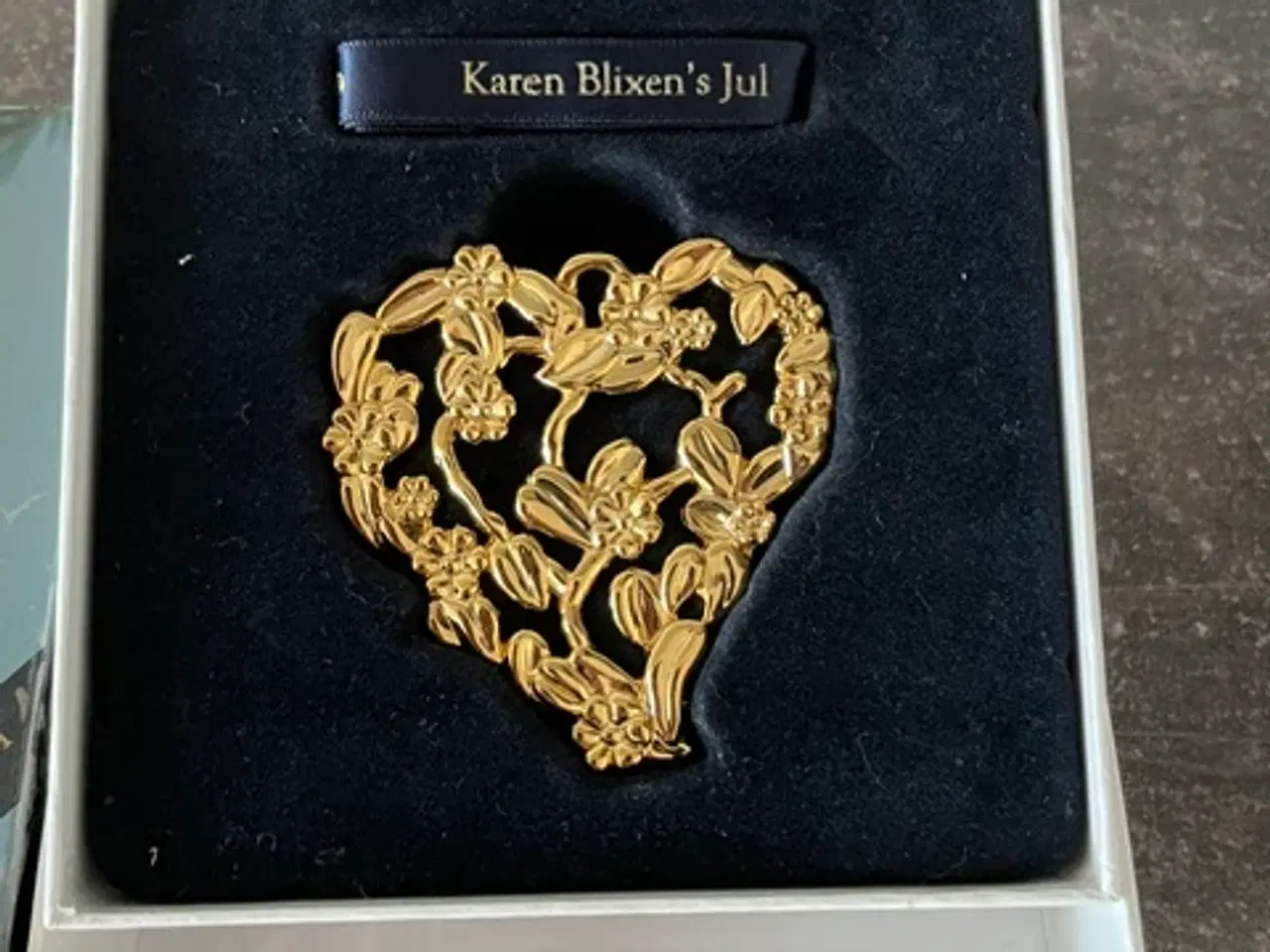 Billede 1 - Karen Blixen jul forgyldt blomsterhjerte