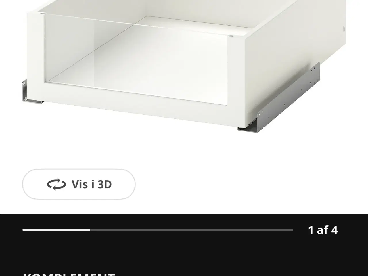 Billede 1 - To uåbnet IKEA PAX skuffer med glasfront 50x58