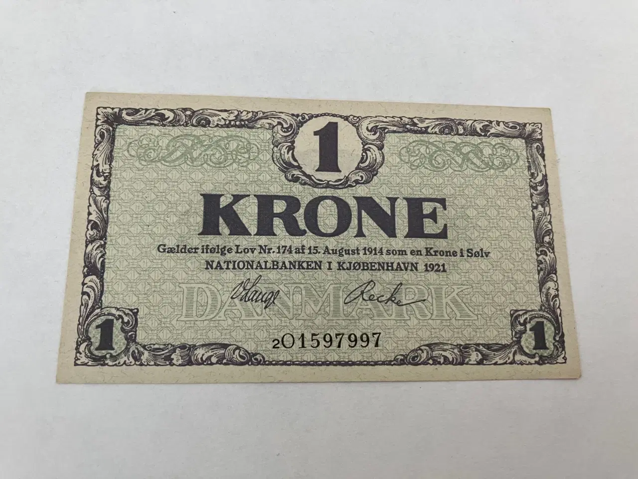 Billede 1 - 1 Krone 1921 Danmark - Pæn