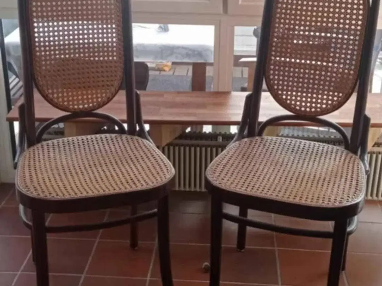 Billede 1 - 4 højryggede wienerstole vintage rattan