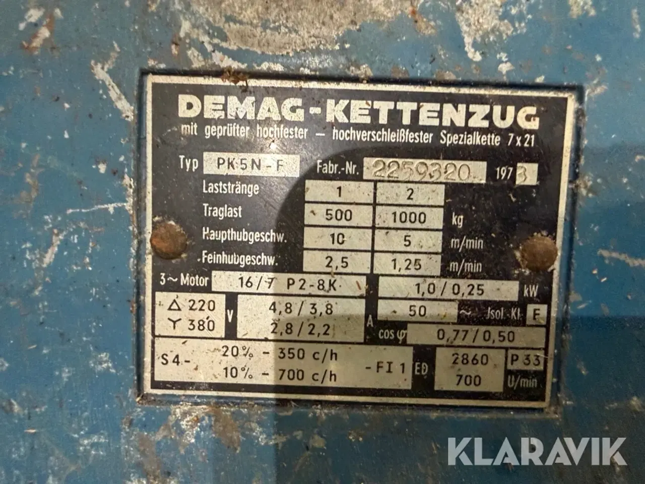 Billede 11 - El kædetalje Demag 1000 kg