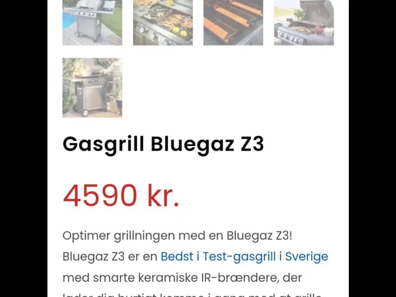 Billede 1 - Bluegaz, Keramisk  gasgrill Z3