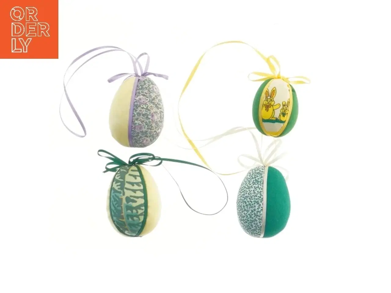 Billede 1 - Hjemmelavede æg med bånd (str. 4 stk 7 cm)