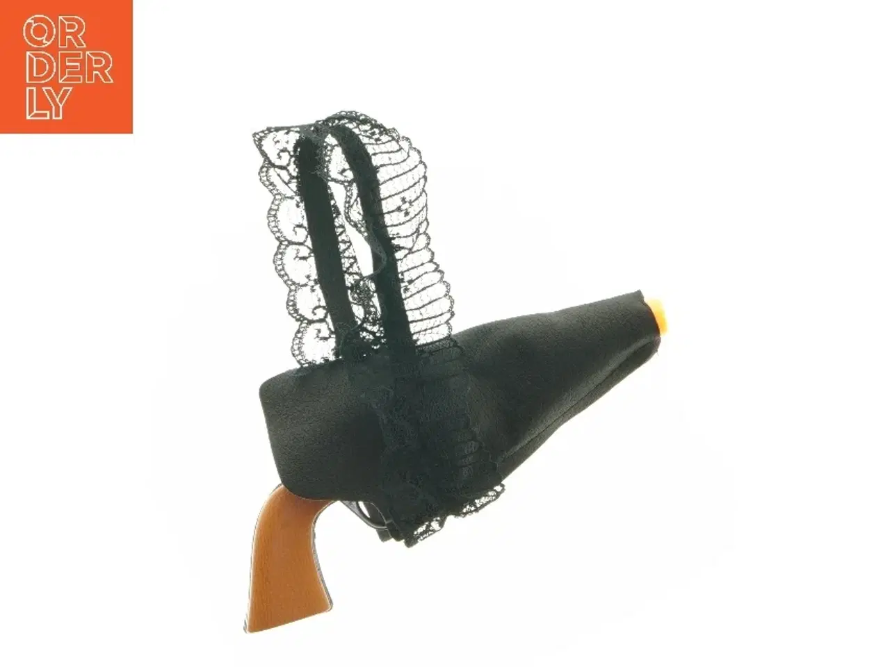 Billede 1 - Legetøjspistol med hylster i strømpebånd (str. 18 cm)