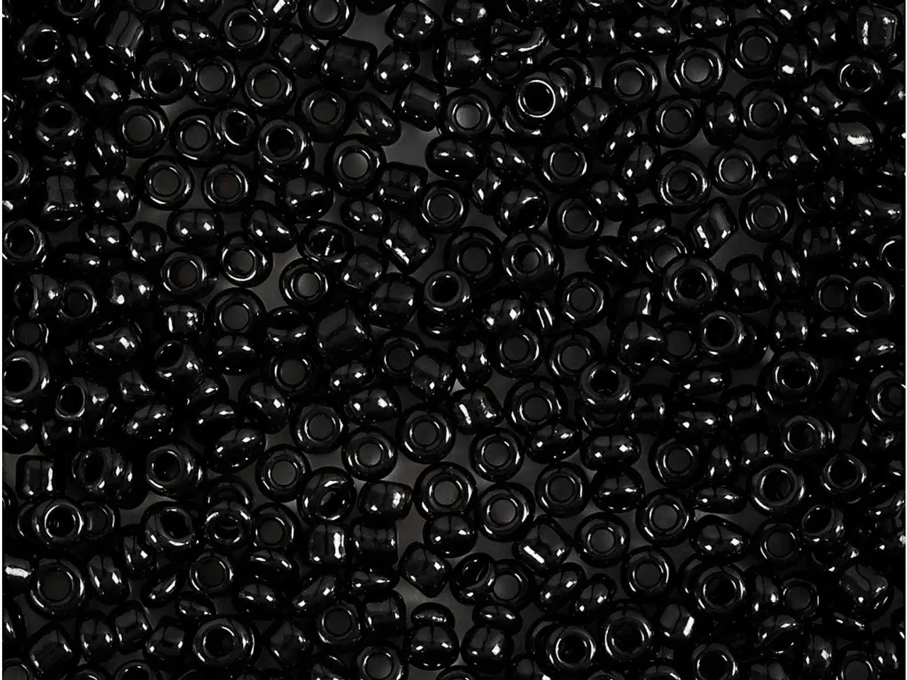 Billede 1 - Rocaiperler, diam. 2 mm, str. 12/0, hulstr. 0,8 mm, sort, 25g/ 1 pk.