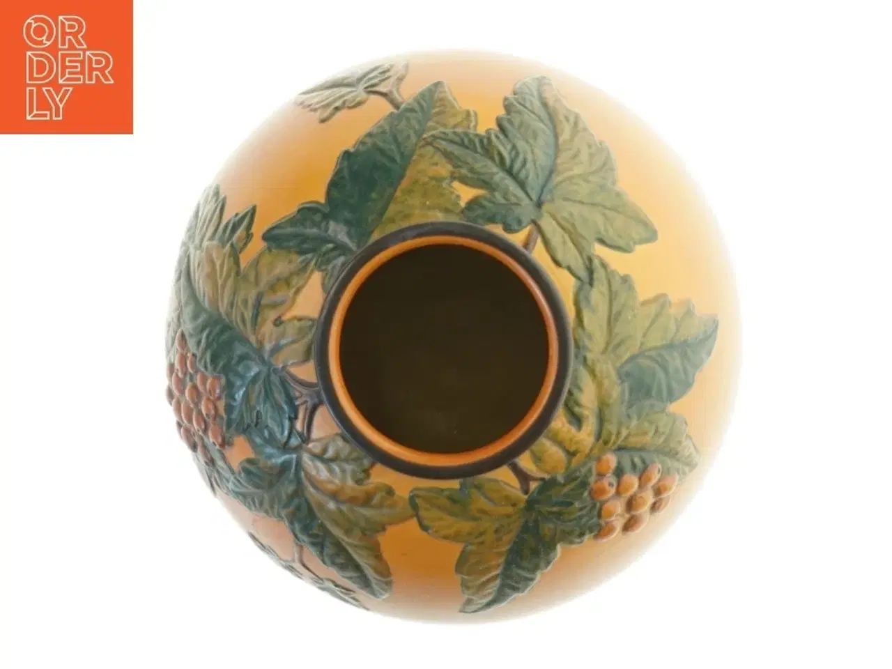 Billede 2 - Ipsen Keramikvase med blade og bær (str. Ø. 20 cm)