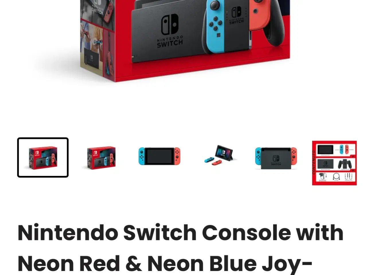 Billede 1 - Nintendo switch consol med spil 