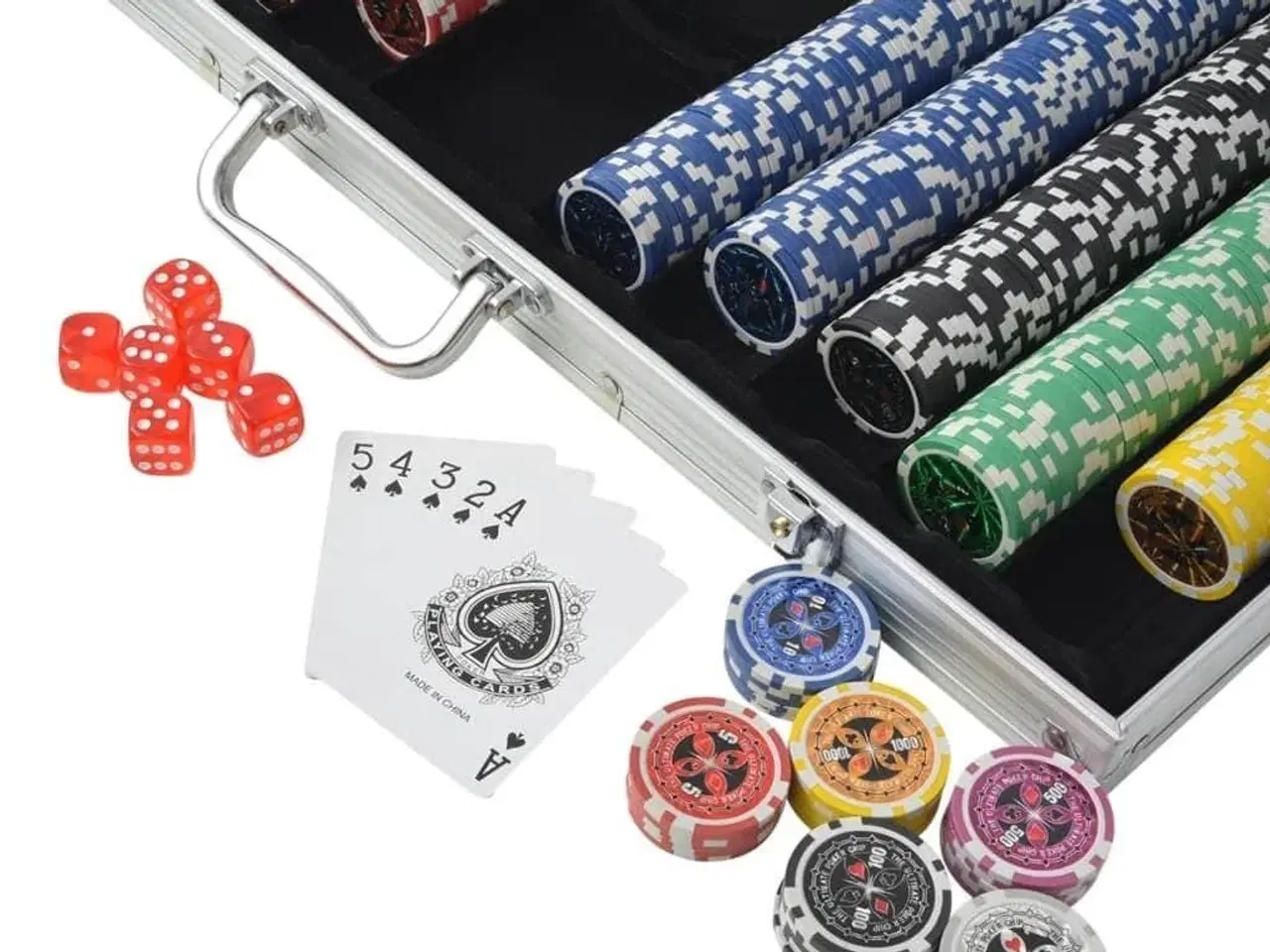 Billede 3 - Pokersæt med 1.000 laserchips aluminium
