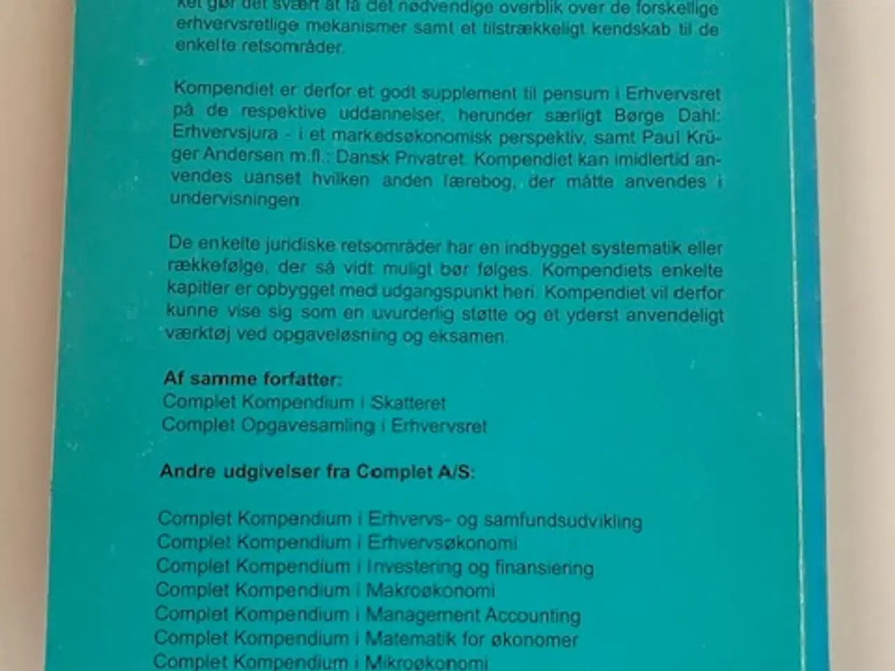 Billede 2 - Complet KOMPENDIUM i Erhvervsret