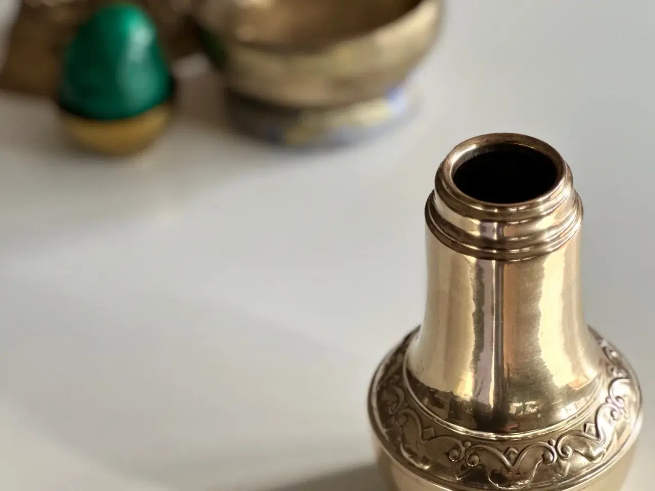 Billede 1 - Messingvase, antik