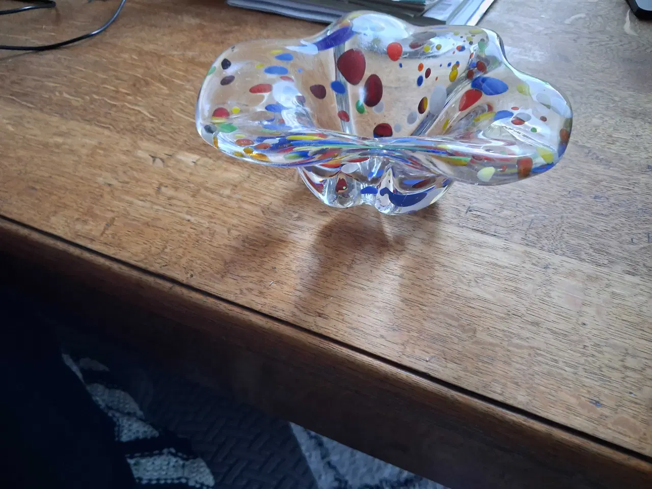 Billede 2 - Mini flerfarvet glasskål 17 diameter