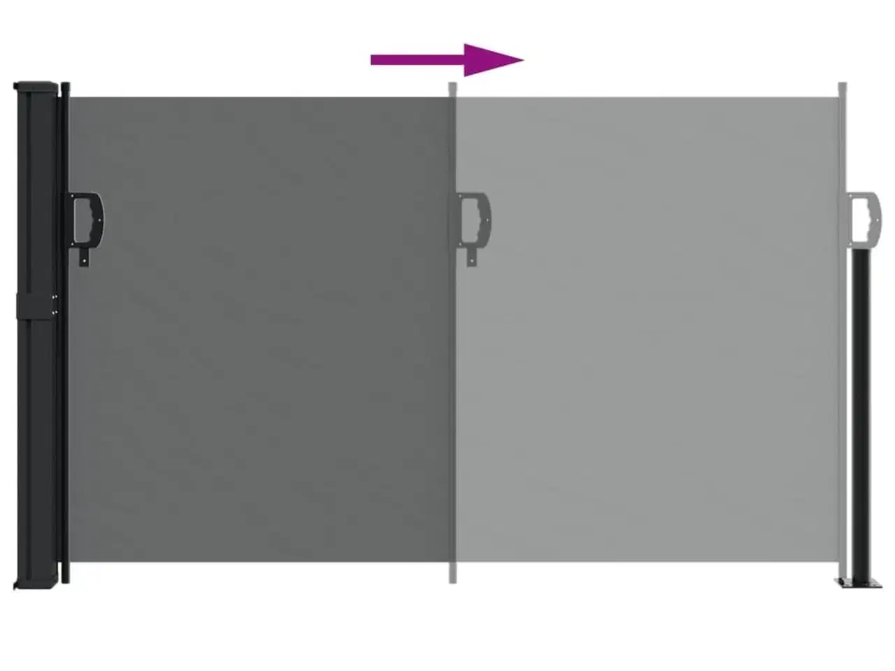 Billede 5 - Udtrækkelig sidemarkise antracit 120x600 cm