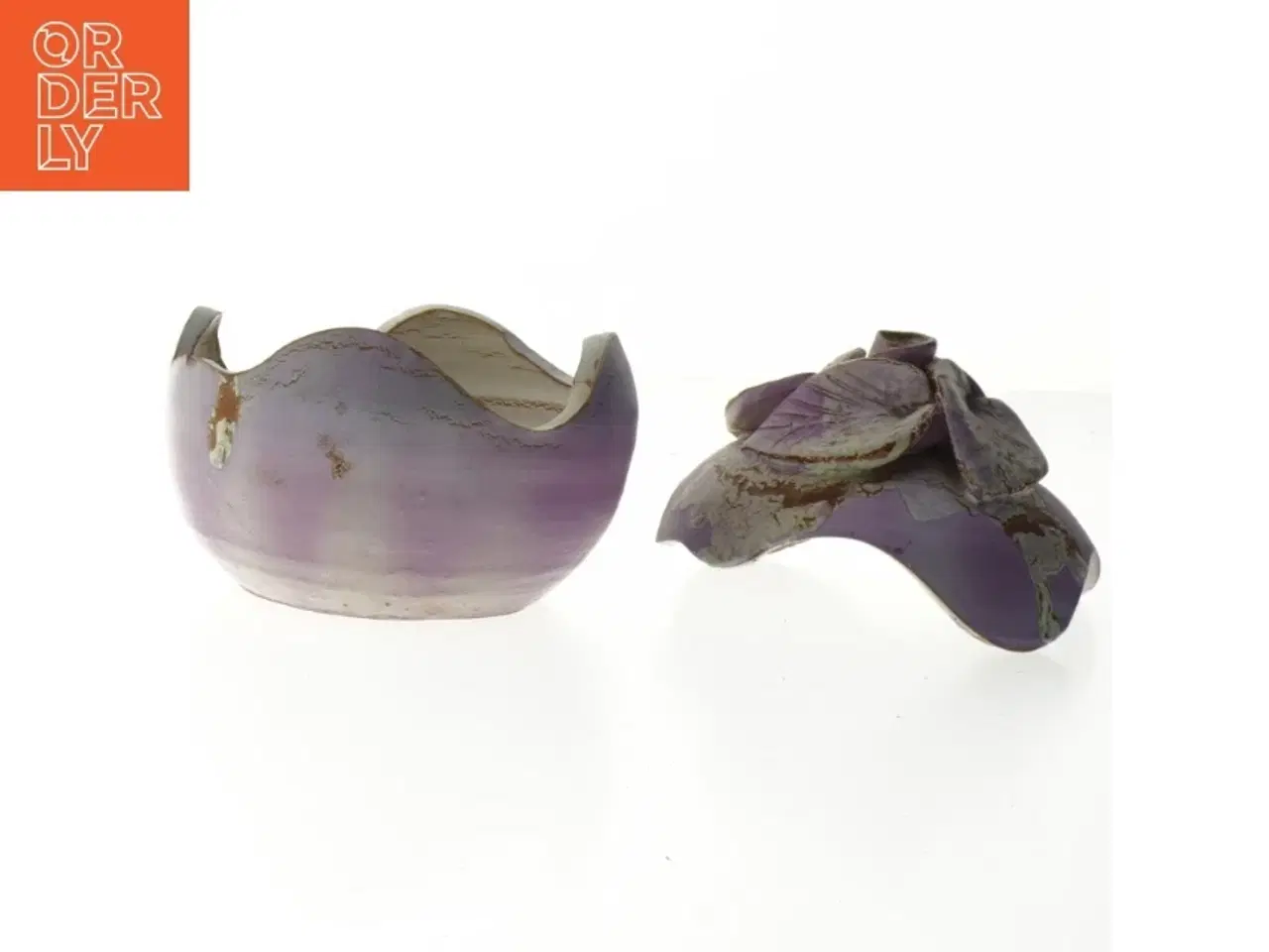 Billede 3 - Dekorativ keramik krukke med låg (str. 11,5 cm)