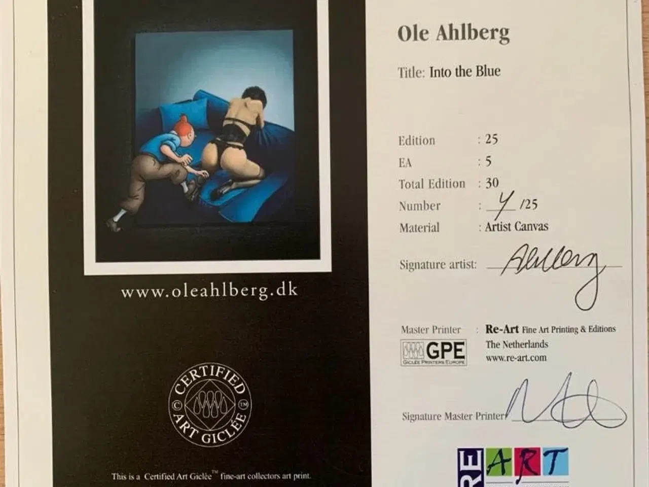 Billede 4 - Billede Tin tin,Ole Ahlberg 