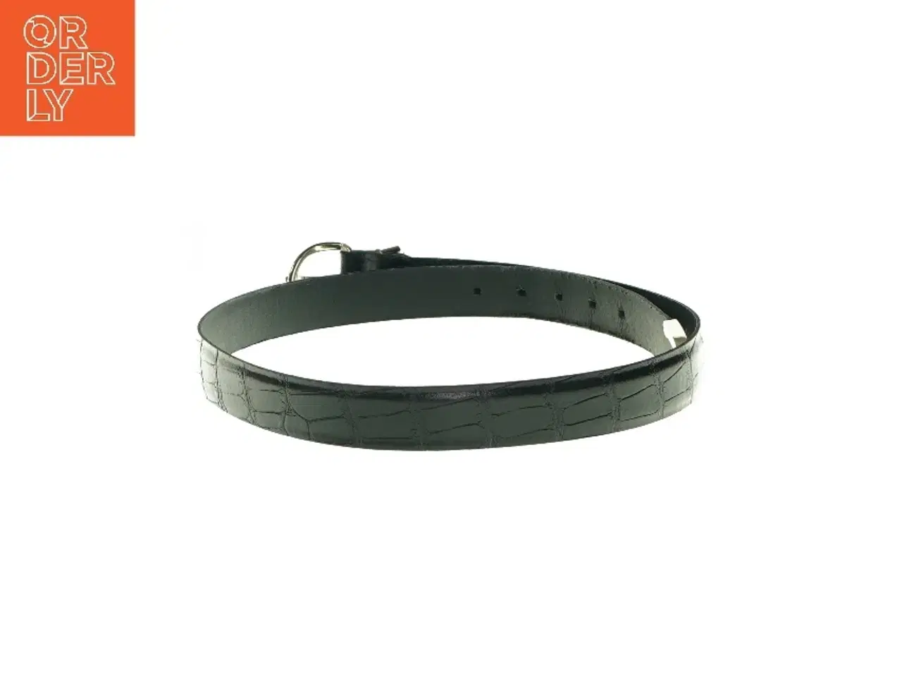 Billede 2 - Sort læder bælte med slangeskind fra Pierre Balmain (str. L: 97-97 cm)