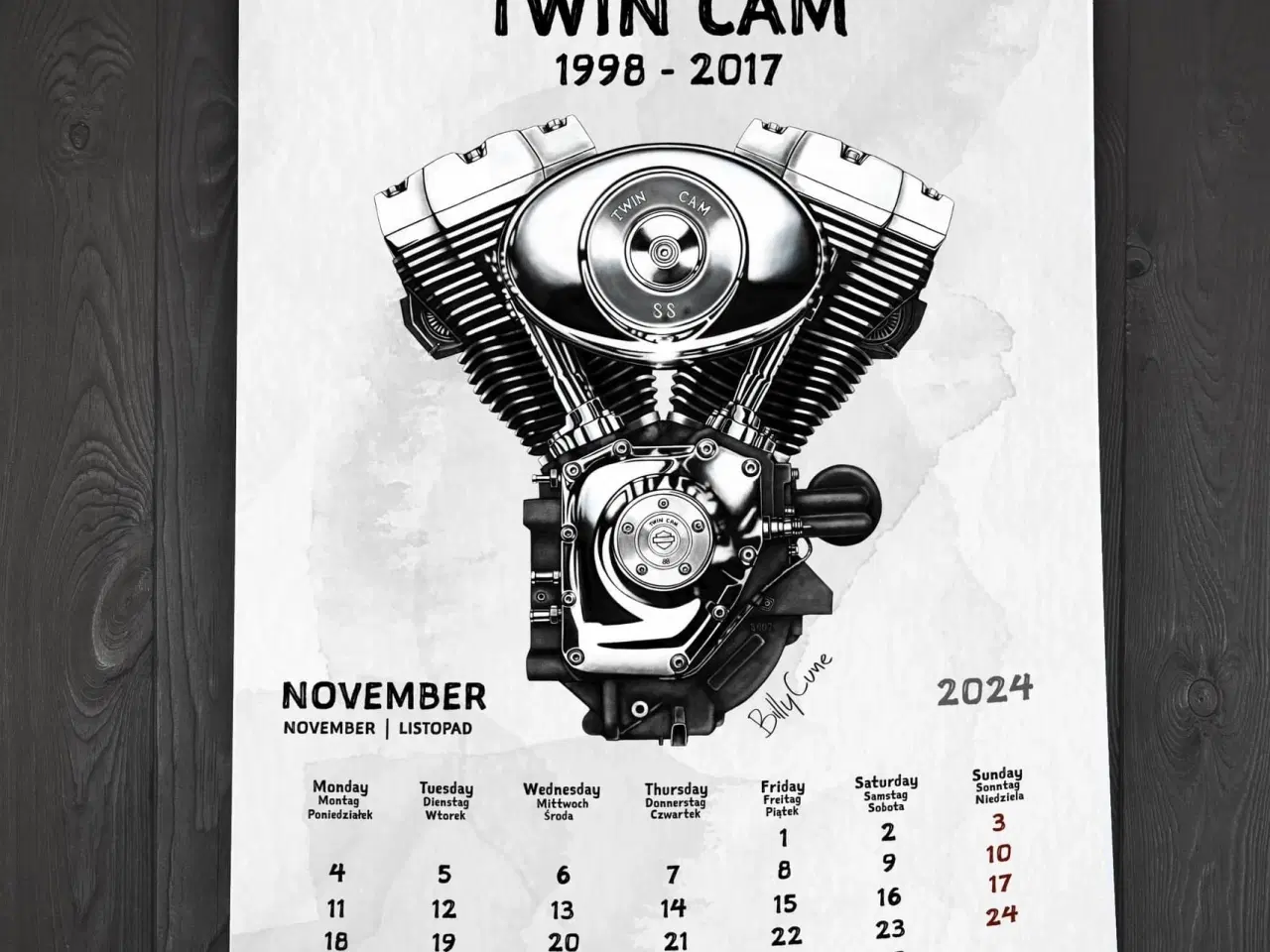 Billede 4 - 2024 kalender med Harley-Davidson