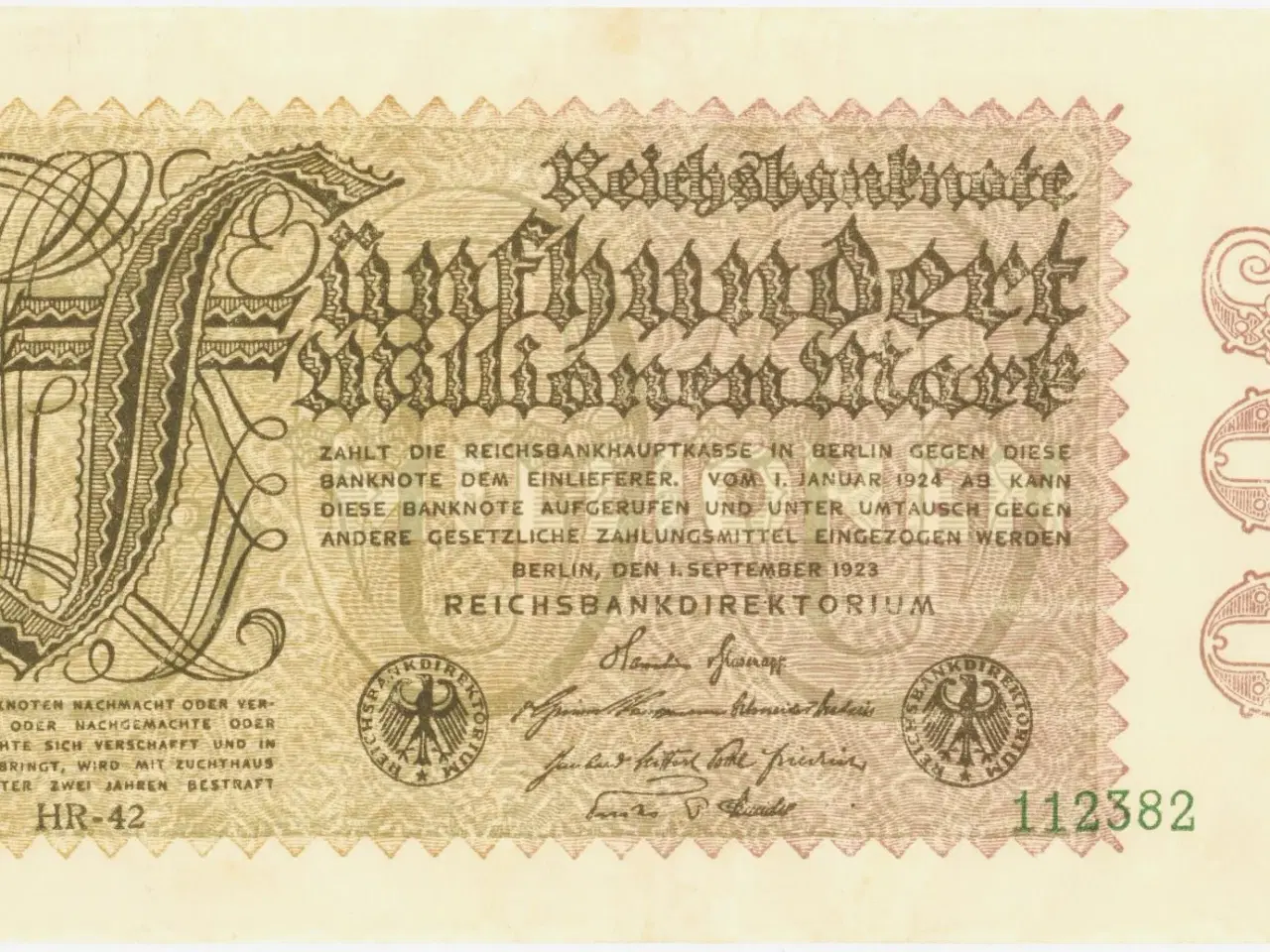 Billede 1 - Deutsches Reich, 1923. 500 mio. mark