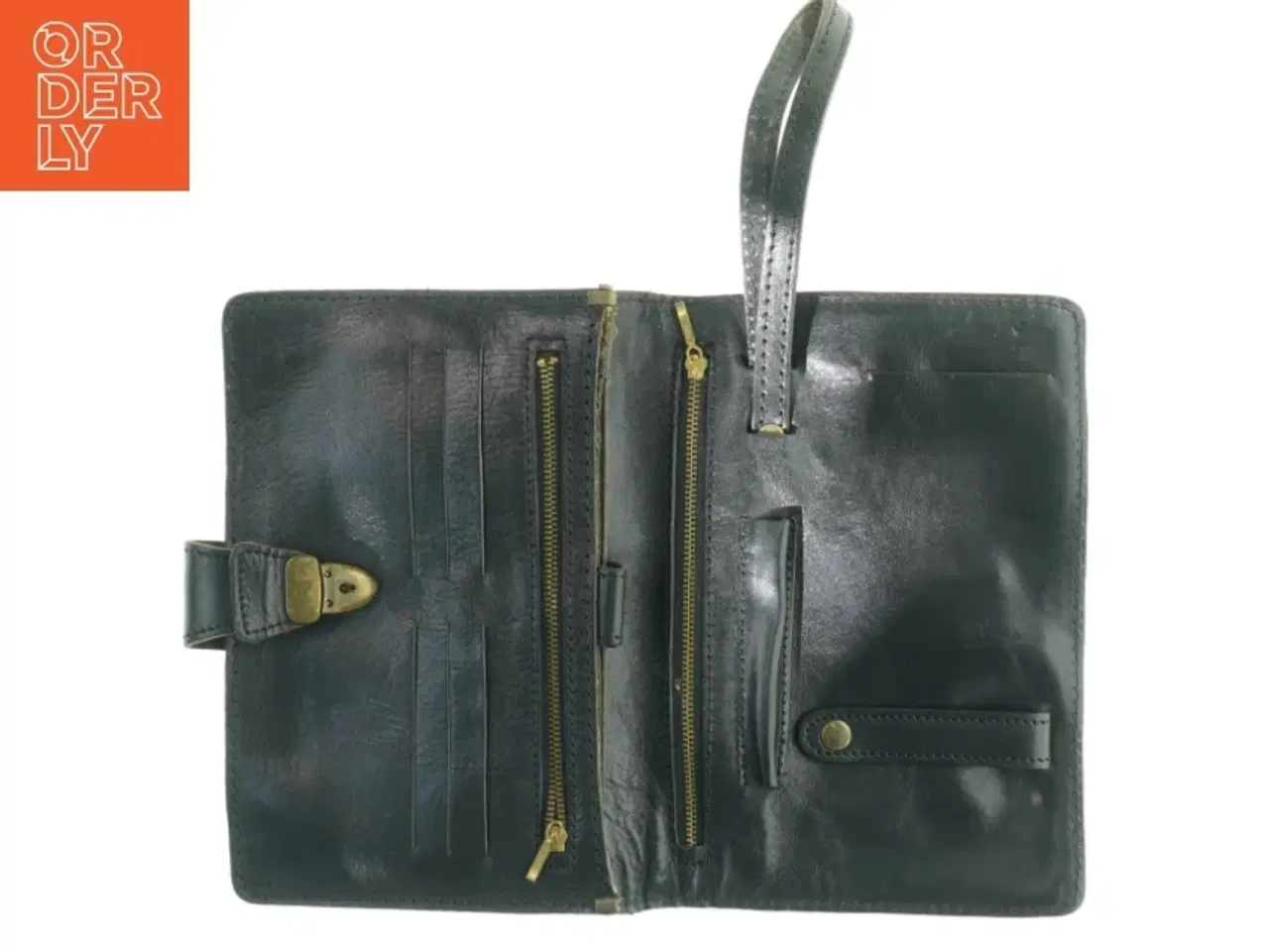 Billede 3 - Sort læderpung/taske fra Diesel (str. 24 x 16 cm)