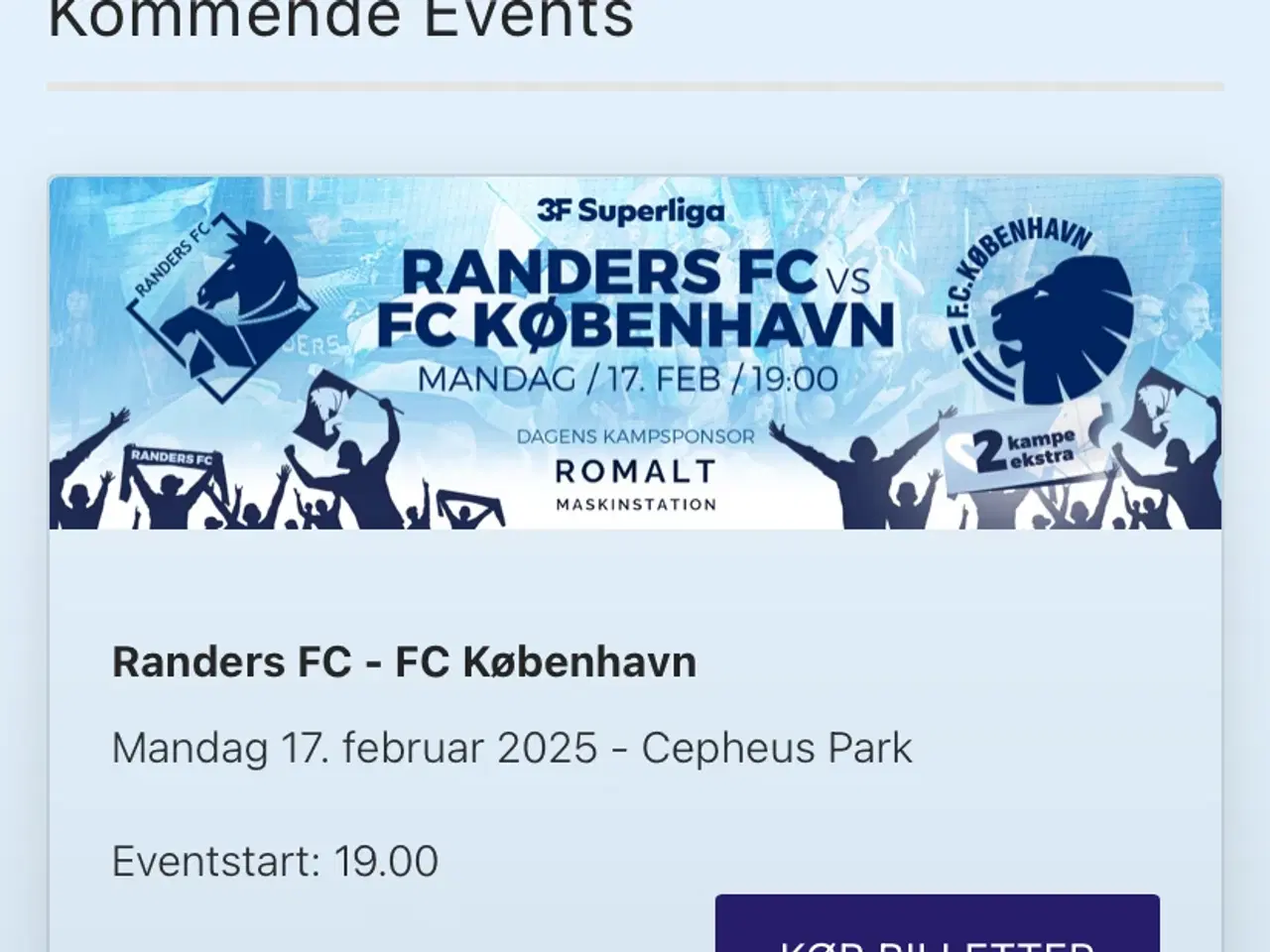 Billede 1 - Randers FC - FC København billetter