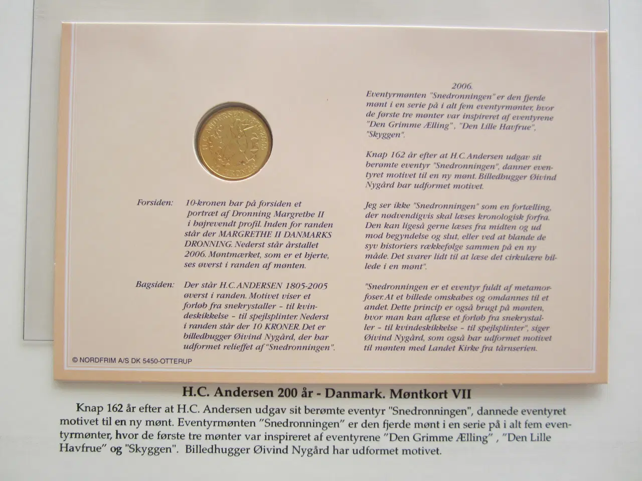 Billede 2 - Møntkort H.C. Andersen 200 år "Snedronningen".