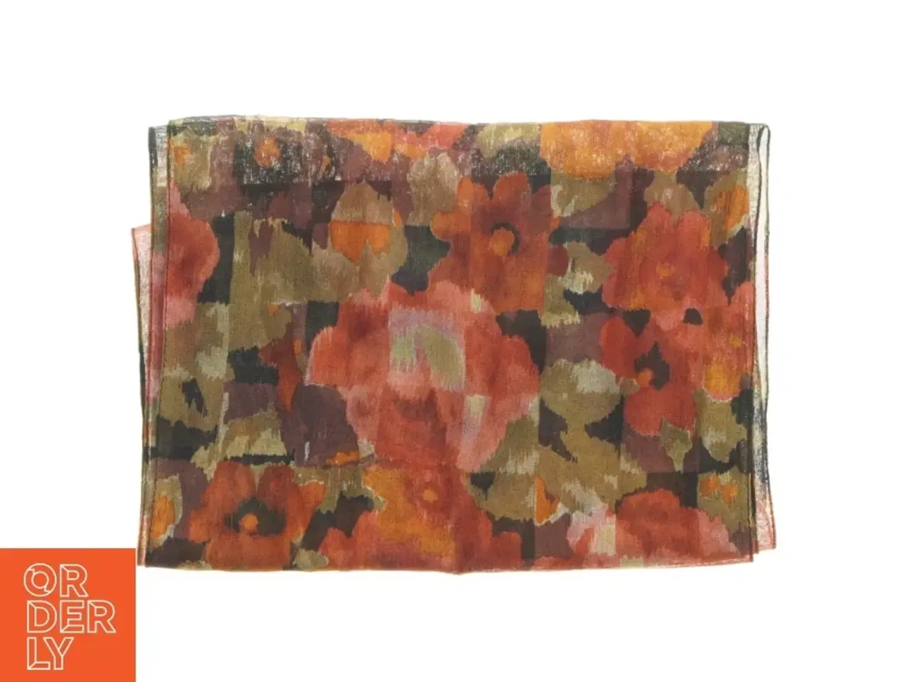 Billede 1 - Blomstret tørklæde (str. 24,5x140 cm)
