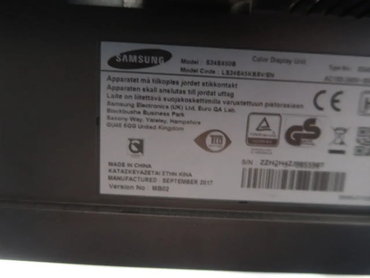 Billede 2 - 2 stk. computerskærme SAMSUNG S24E450B