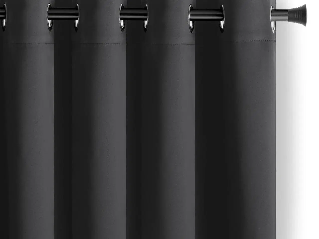 Billede 1 - Mørklægningsgardin blackout 140×245 cm – sort, sølvøskner – AmeliaHome