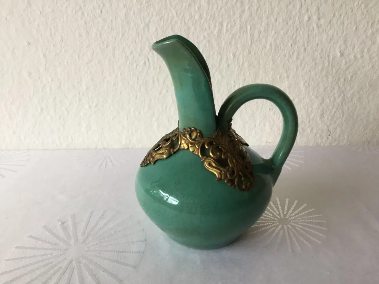 Billede 3 - Gl tyrkis keramik vase