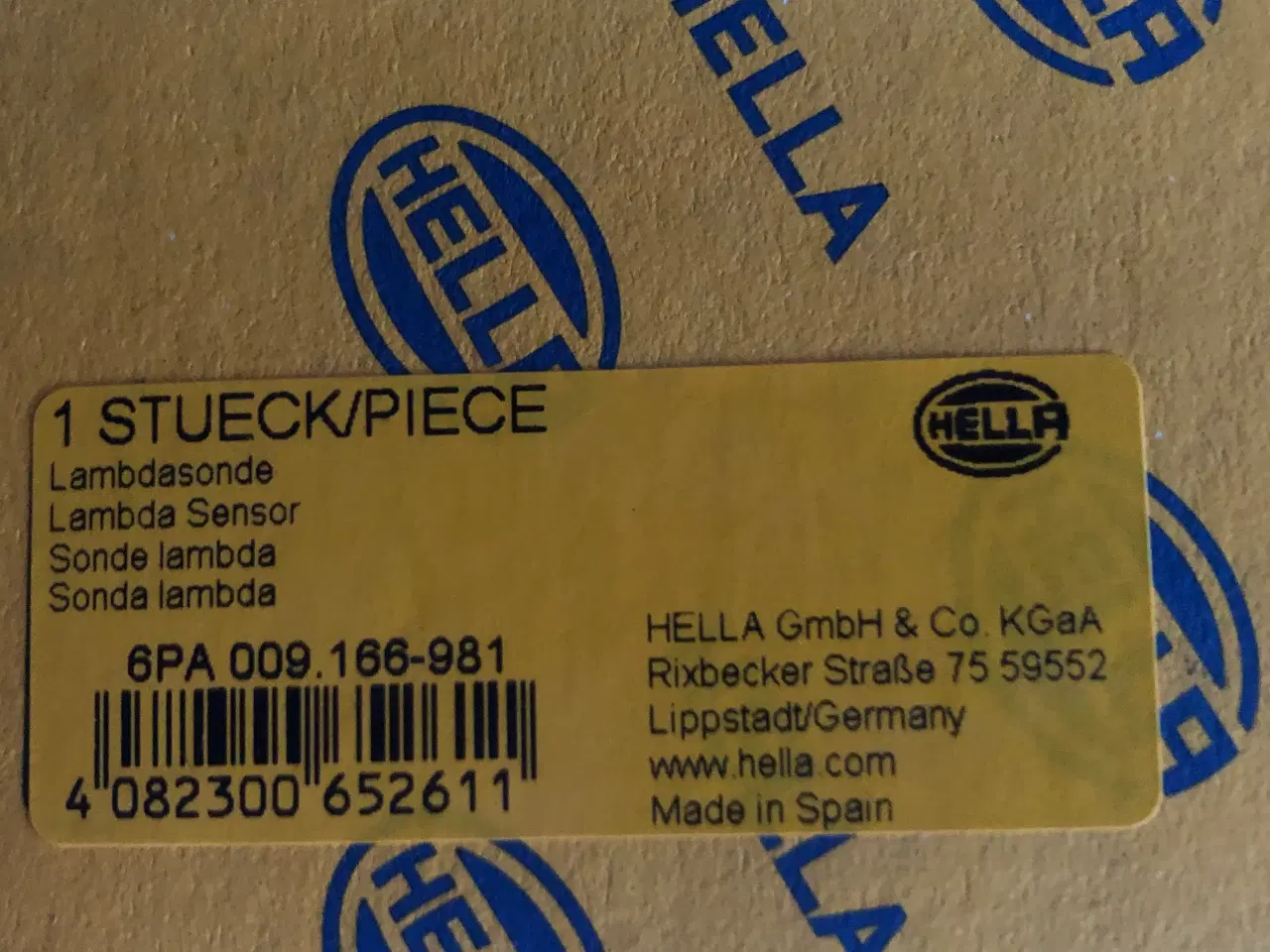 Billede 1 - Hella Lambdasonde, 6PA 009.166-981, Opel Insignia