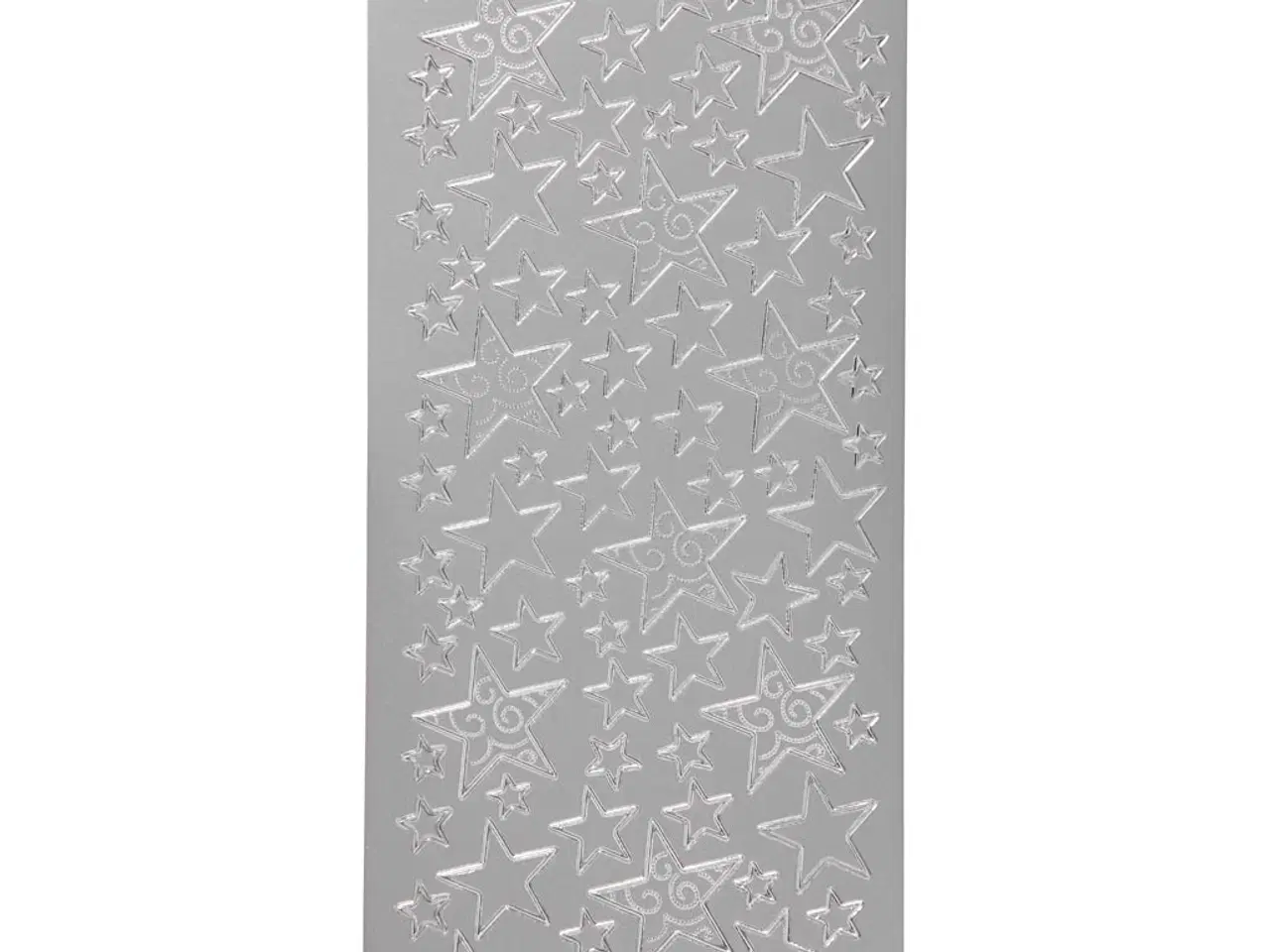 Billede 1 - Sølv Stjerne Stickers - 10x23 cm, 1 ark