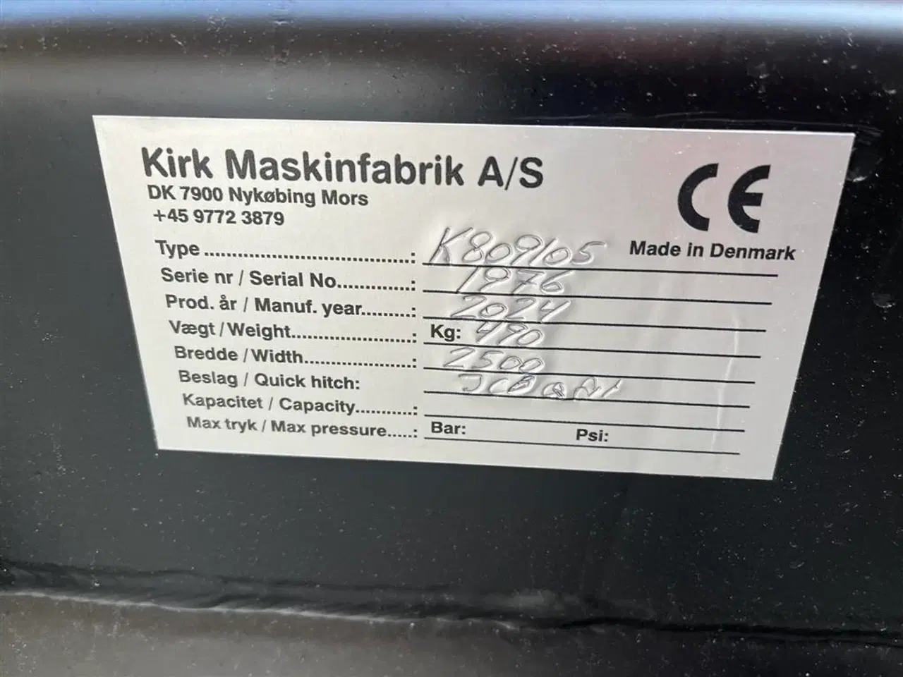Billede 4 - Kirk KS2500 skovl med beslag til JCB Q-fit